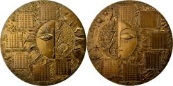 World Coins - France, Medal, Médaille de Table , Calendrier, 1976, Bronze, Lecuyer,