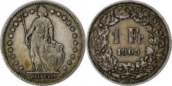World Coins - Coin, Switzerland, Franc, 1905, Bern, , Silver, KM:24