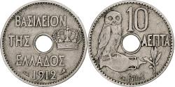 World Coins - Greece, George I, 10 Lepta, 1912, Paris, Nickel, , KM:63