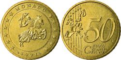 World Coins - Monaco, 50 Euro Cent, 2001, , Brass, KM:172