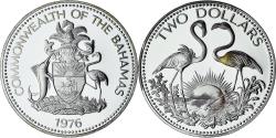 World Coins - Bahamas, Elizabeth II, 2 Dollars, 1976, Proof, , Silver, KM:66a
