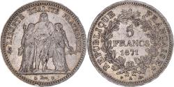 World Coins - Coin, France, Hercule, 5 Francs, 1871, Paris, Camélinat, , Silver