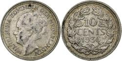 World Coins - Netherlands, Wilhelmina I, 10 Cents, 1936, Utrecht, Silver, , KM:163