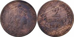 World Coins - France, 2 Centimes, Daniel-Dupuis, 1913, Paris, Bronze,