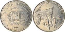 World Coins - Coin, Dominican Republic, 25 Centavos, 1991, , Nickel Clad Steel