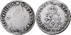 World Coins - France, Louis XIV, 4 Sols aux 2 L, 1695, Poitiers, Silver,