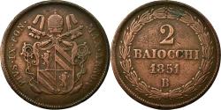 World Coins - Coin, ITALIAN STATES, PAPAL STATES, Pius IX, 2 Baiocchi, Muraiola, 1851