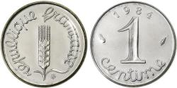 World Coins - France, Centime, Épi, 1984, Paris, série FDC, Stainless Steel,