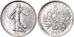World Coins - Coin, France, Semeuse, 5 Francs, 1969, Paris, , Silver, KM:926
