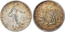 World Coins - France, 50 Centimes, Semeuse, 1917, Paris, Silver, , Gadoury:420