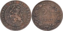 World Coins - Netherlands, Wilhelmina I, 2-1/2 Cent, 1898, Bronze, , KM:108.2
