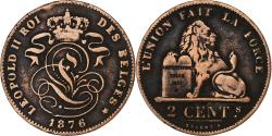 World Coins - Belgium, Leopold II, 2 Centimes, 1876, Copper, , KM:35.1