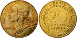 World Coins - France, 20 Centimes, Marianne, 1982, Monnaie de Paris, FDC, Aluminum-Bronze