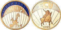 World Coins - France, Medal, Ecu Europa, Politics, 1999, , Copper Gilt