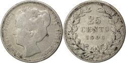 World Coins - Netherlands, Wilhelmina I, 25 Cents, 1906, Silver, , KM:120.2