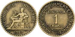 World Coins - Coin, France, Chambre de commerce, Franc, 1927, Paris, Bon Pour,