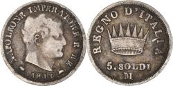 World Coins - Coin, ITALIAN STATES, KINGDOM OF NAPOLEON, Napoleon I, 5 Soldi, 1813, Milan