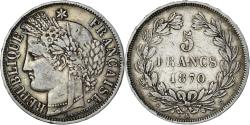 World Coins - Coin, France, Cérès, 5 Francs, 1870, Bordeaux, , Silver, KM:818.2