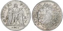 World Coins - France, 5 Francs, Union et Force, An 8/6, Bordeaux, Silver,