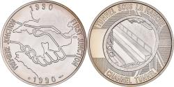 World Coins - France, Medal, Tunnel sous la Manche, Première Jonction, 1990,