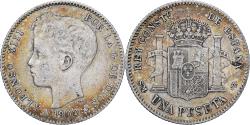 World Coins - Spain, Alfonso XIII, Peseta, 1900, Madrid, Silver, , KM:706