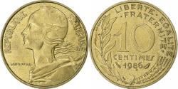 World Coins - France, 10 Centimes, Marianne, 1986, Paris, Aluminum-Bronze,