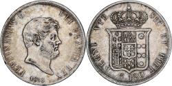 World Coins - Italian States, NAPLES, Ferdinando II, 120 Grana, 1853, Silver,