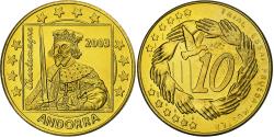 World Coins - Andorra, Fantasy euro patterns, 10 Euro Cent, 2003, , Brass