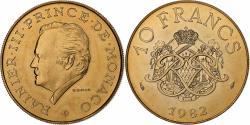 World Coins - Monaco, Rainier III, 10 Francs, 1982, MDP, série FDC, Copper-Nickel-Aluminum