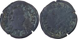 World Coins - France, Henri III, Double Tournois, 1592, Toulouse, Copper,
