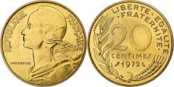World Coins - France, 20 Centimes, Marianne, 1972, Paris, Aluminum-Bronze,