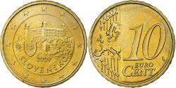 World Coins - Slovakia, 10 Euro Cent, BU, 2009, Nordic gold, , KM:98