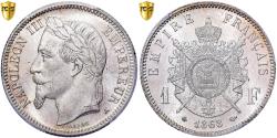 World Coins - France, Napoleon III, 1 Franc, 1868, Paris, Silver, PCGS, , Gadoury:463