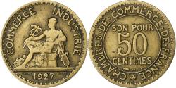 World Coins - France, 50 Centimes, Chambre de commerce, 1927, Paris, Aluminum-Bronze