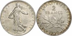 World Coins - France, 2 Francs, Semeuse, 1920, Paris, Silver, , Gadoury:532, KM:845.1