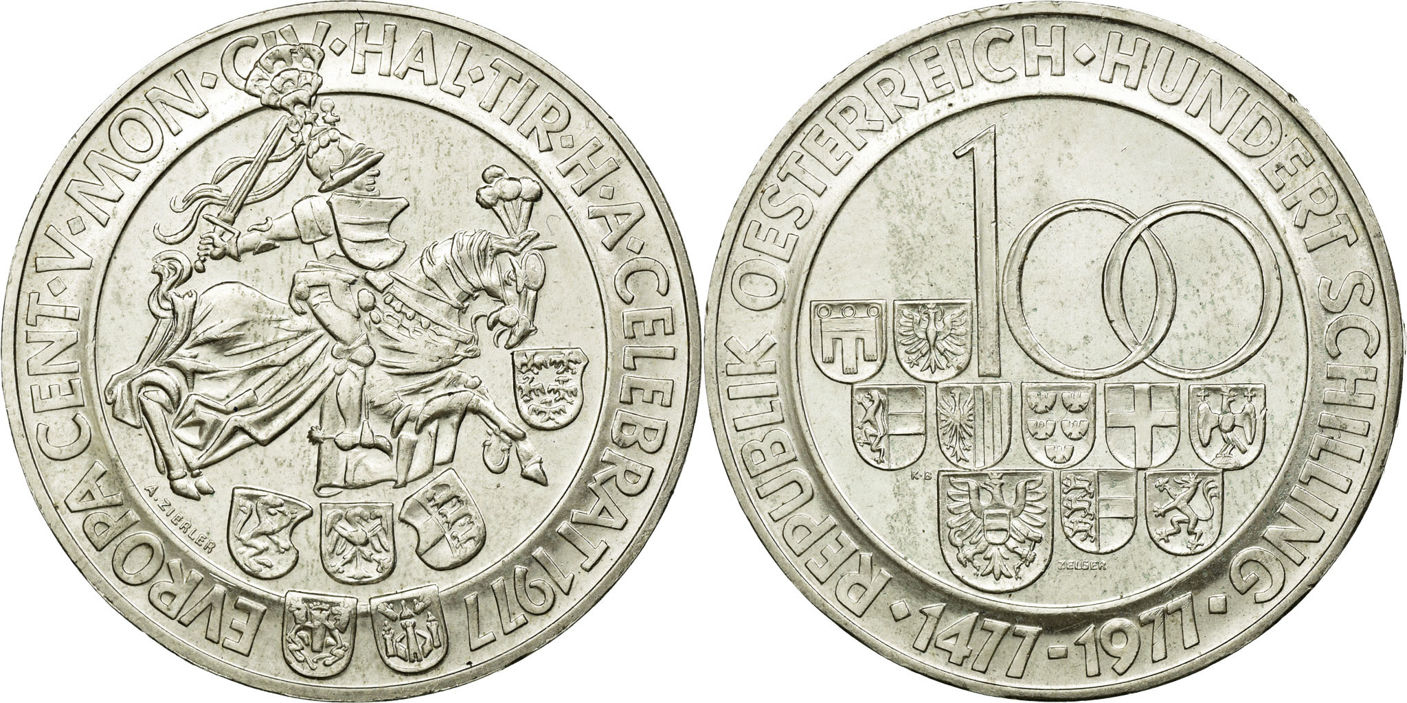 Coin, Austria, 100 Schilling, 1977, Hall, , Silver | European Coins