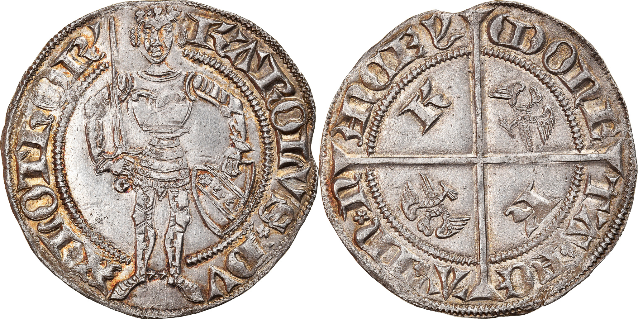 Coin, France, LORRAINE, Charles II, Gros, 1400-1430, Nancy, , Silver