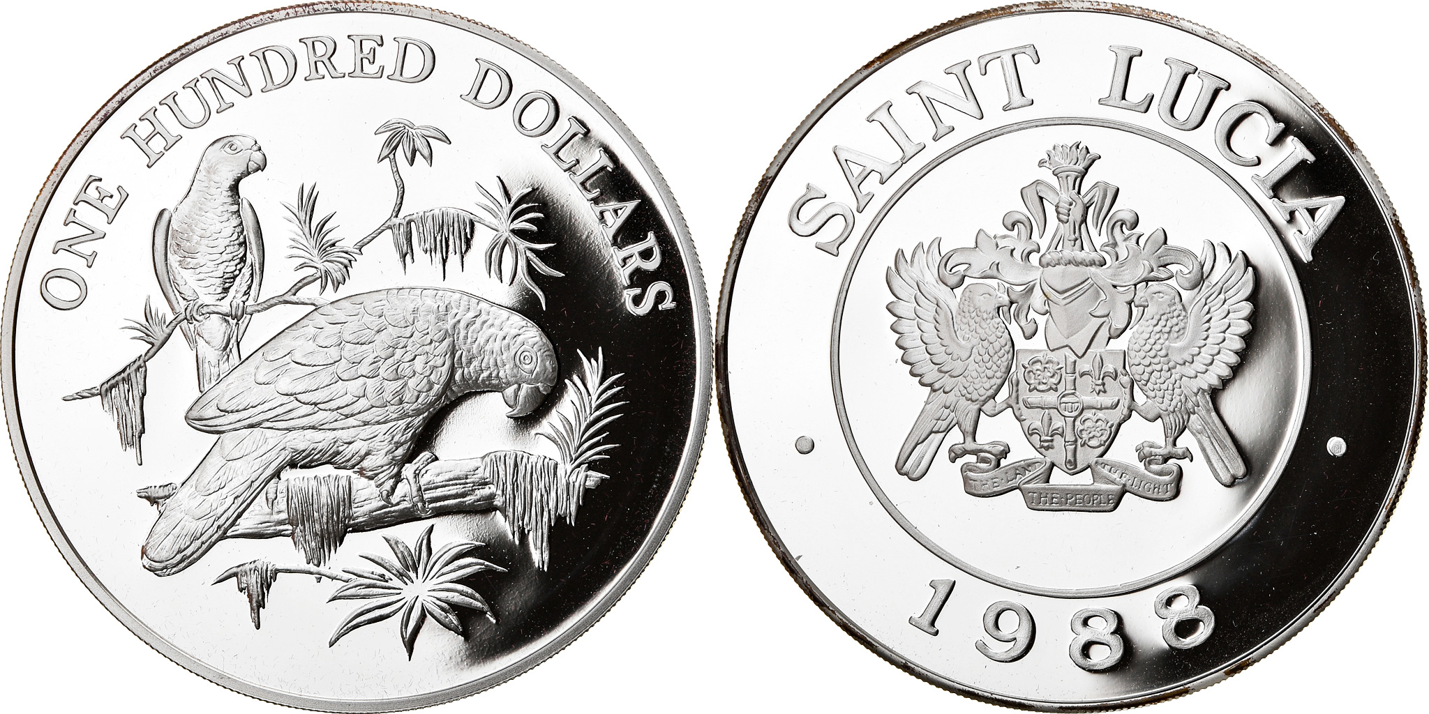 Coin, Saint Lucia, 100 Dollars, 1988, Proof, , Silver, KM:17