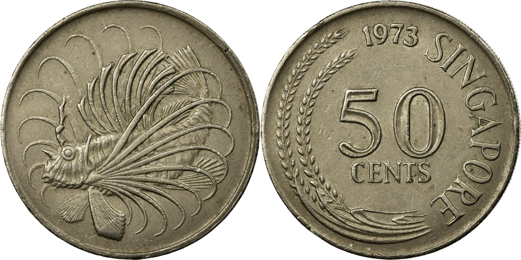Coin, Singapore, 50 Cents, 1973, Singapore Mint, , Copper