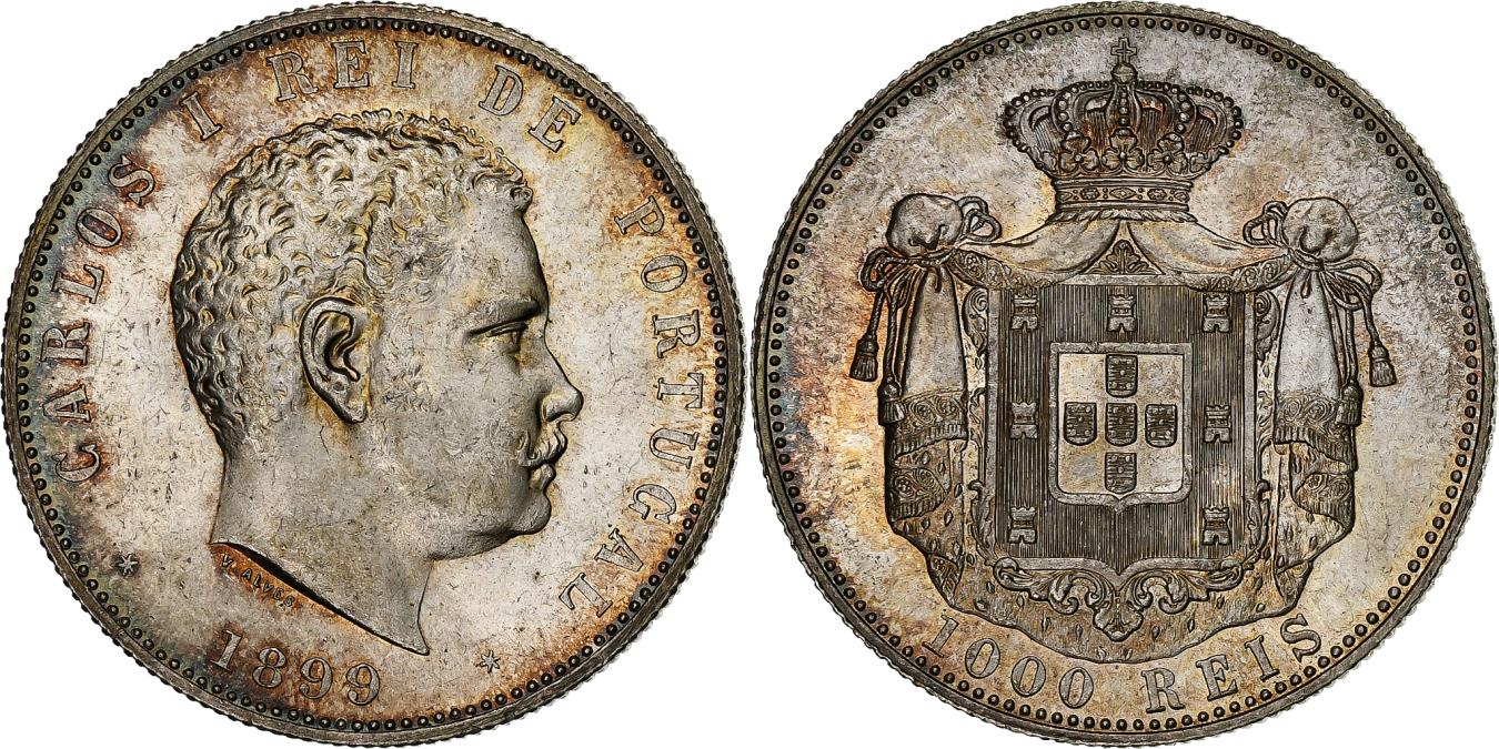 Portugal, Carlos I, 1000 Reis, 1899, Silver, , KM:540 | European Coins