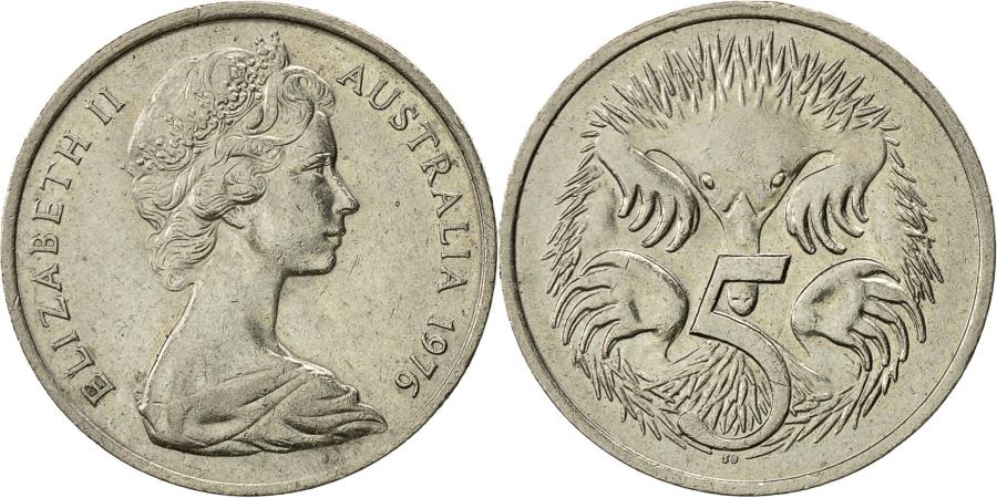 Australia, Elizabeth II, 5 Cents, 1976, , Copper-nickel, KM:64