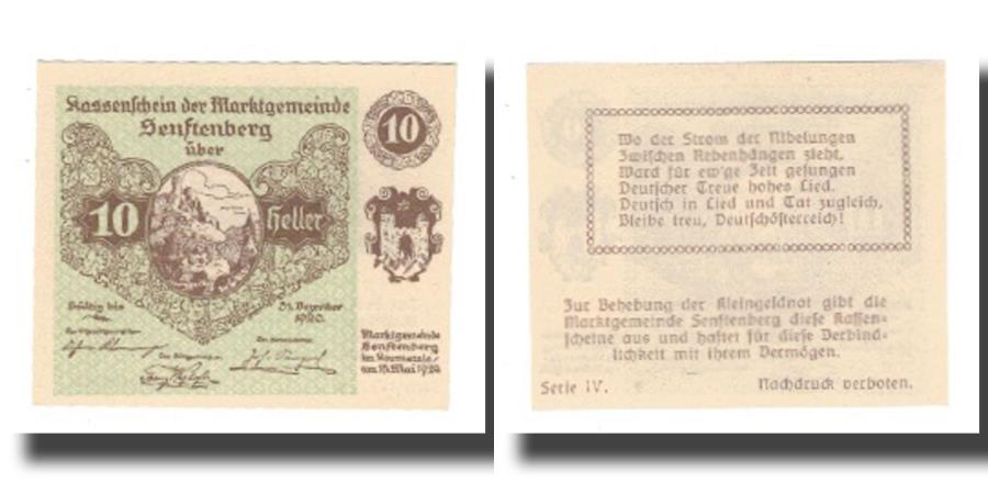 World Coins - Banknote, Austria, Senftenberg, 10 Heller, Texte 6, 1920, 1920-12-31