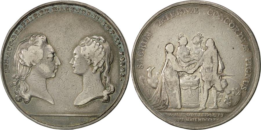 World Coins - France, Medal, Mariage de Marie Antoinette et Louis XVI, 1770, , Silver