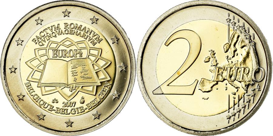 traite de rome 50 ans 2 euro 2007 valore