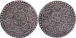World Coins - Tibet, 1 Tangka, Ga-den, 1880-1892, Type B, Silver,