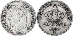 World Coins - Coin, France, Napoleon III, Napoléon III, 20 Centimes, 1866, Bordeaux