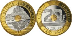 World Coins - Coin, France, Mont Saint Michel, 20 Francs, 2000, Paris, Proof / BE,