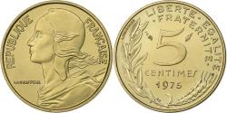 World Coins - France, 5 Centimes, Marianne, 1975, Paris, Aluminum-Bronze,