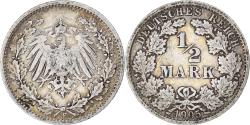 World Coins - Coin, GERMANY - EMPIRE, Wilhelm II, 1/2 Mark, 1905, Stuttgart,