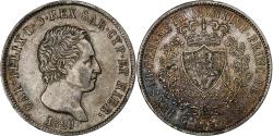 World Coins - Kingdom of Sardinia, Carlo Felice, 5 Lire, 1829, Genoa, Silver,
